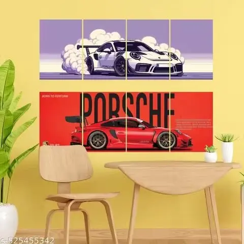 Premium Porsche Collage Poster Set of 8